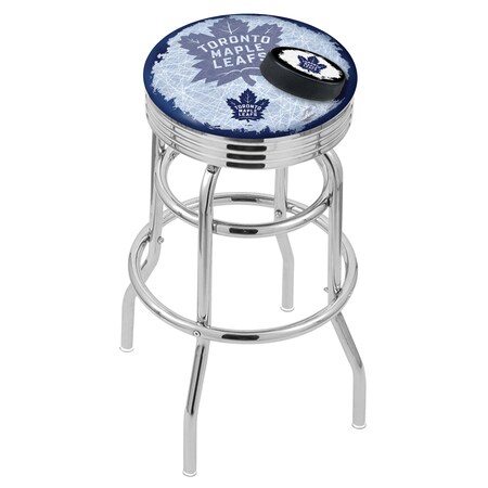 Holland Bar Stool Co 30" Chrome 2-Ring Toronto Maple Leafs Swivel Bar Stool, Accent Ring L7C3C30TorMpl-D2